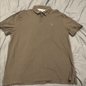 Brown Striped Polo Shirt